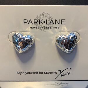 Park Lane Shimmering Silver Heart Earrings